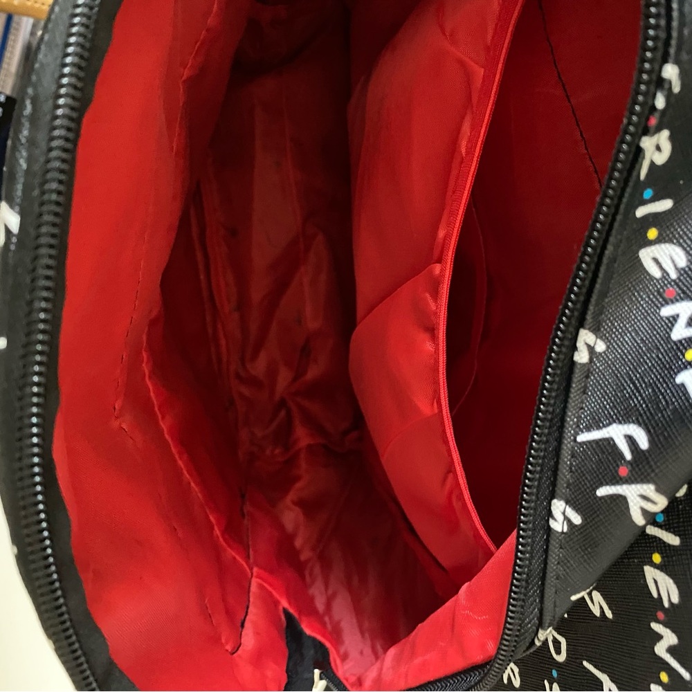 Friends, Black Multi-pocket Red Lining Backpack - Picture 5 of 6